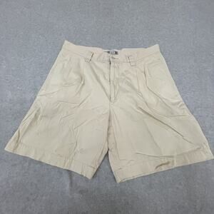 Structure Pleated Shorts Mens 36 Beige